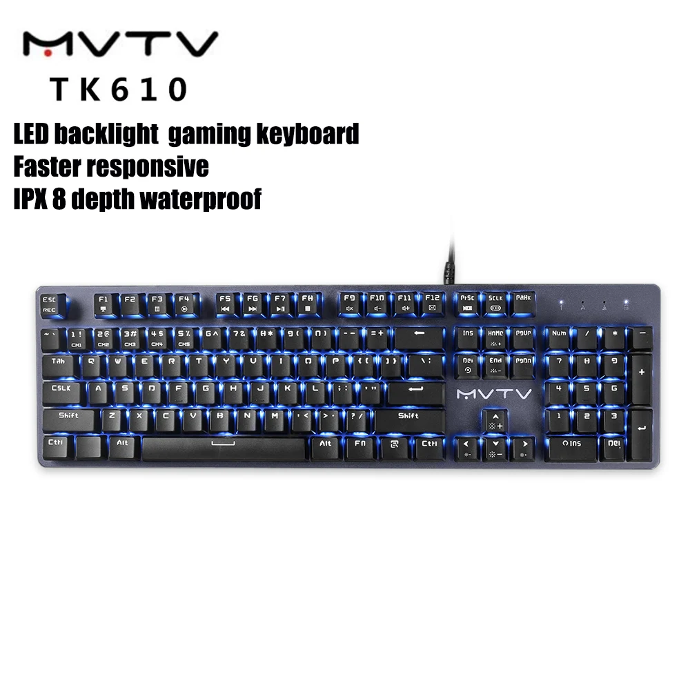 Оригинальный MVTV TK610 Проводная Механическая игровая клавиатура 0 2 ms IPX8