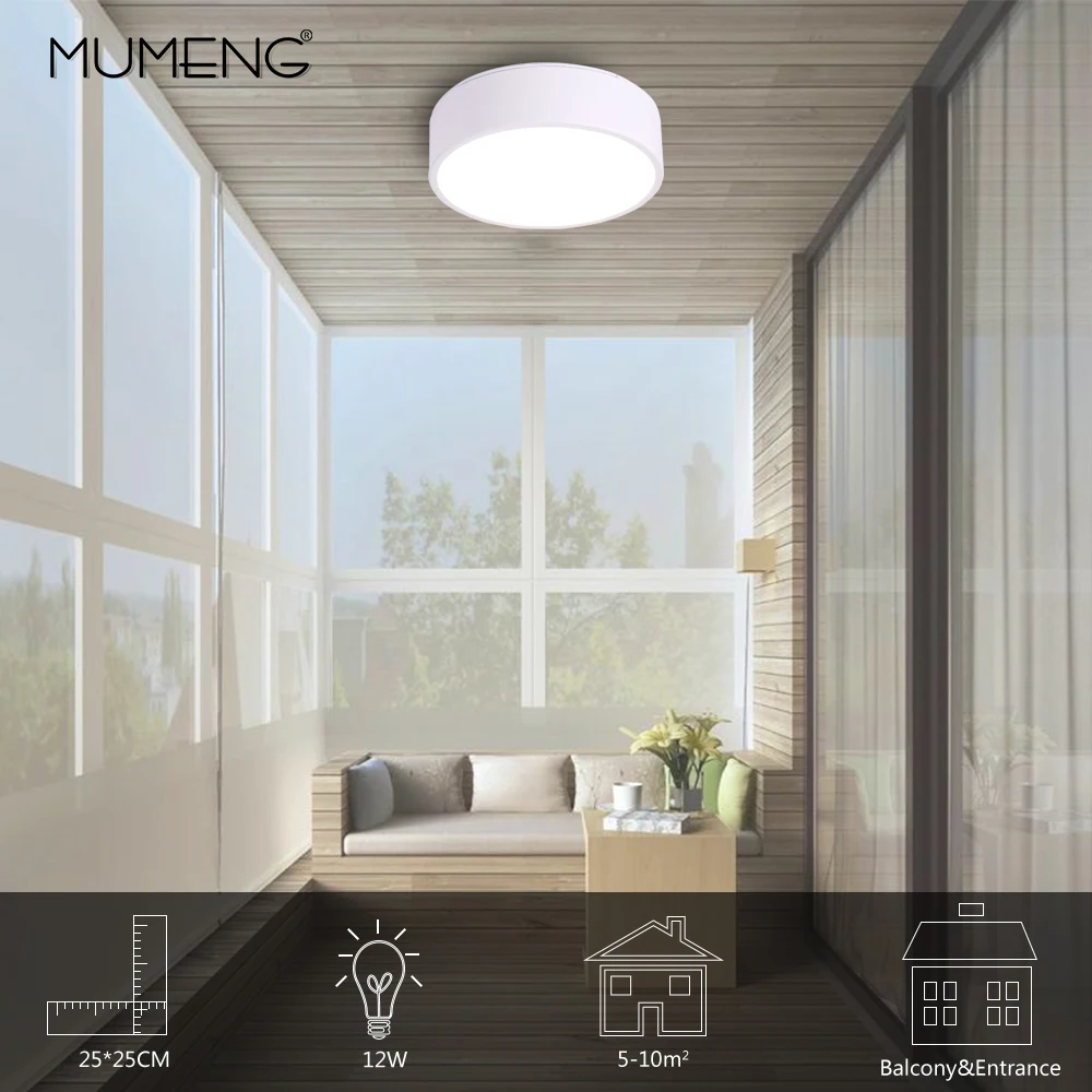

LED pure white simple ceiling lamp for Bedroom balcony & hotel ceiling lamp for 5-10square meters modern house lighting fixture