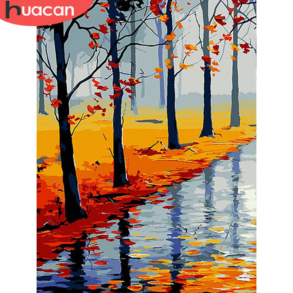 

HUACAN 5D Diamond Painting Full Display Scenic Diamond Embroidery Forest Full Square Cross Stitch Rhinestones Decor Home Gift