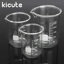 Kicute 3 шт 100 мл 150 мл 250 мл стеклянный стакан набор Градуированный прозрачный боросиликатный мерный стакан школьные принадлежности для лаборатории