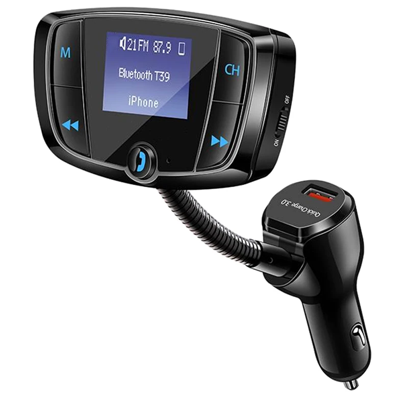 FM Transmitter Aux Bluetooth Handsfree Car Kit Auto Audio MP3 Player with QC 3.0 Quick Charge Dual USB Car Charger Mic FM Transmitter Aux Bluetooth Handsfree Car Kit Auto Audio MP3 Player with QC 3.0 Quick Charge Dual USB Car Charger Mic