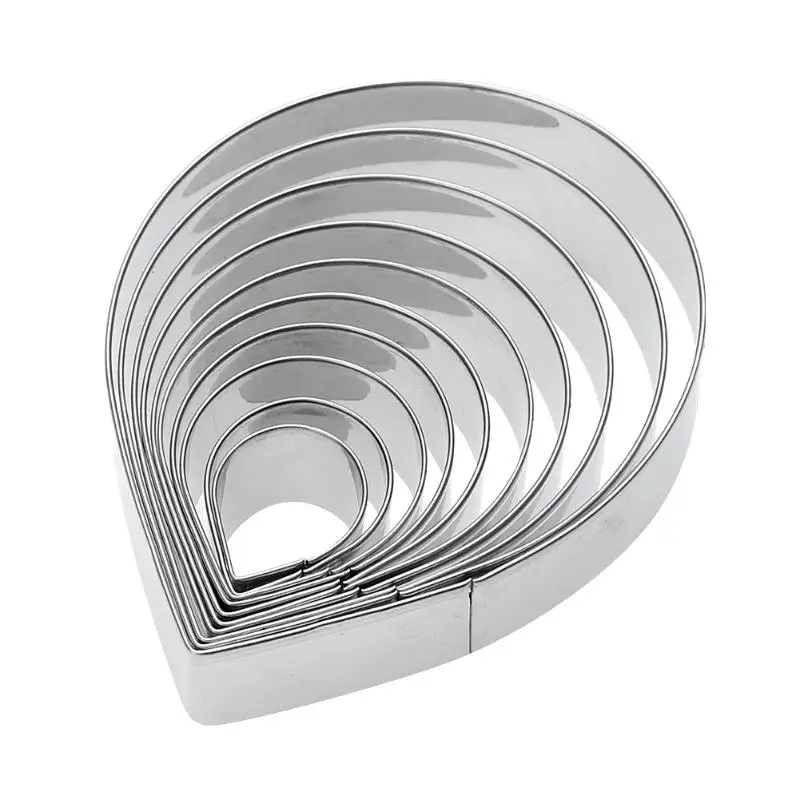 

10pcs Stainless Steel Metal Fondant Cake Cutter Rose Flower Mold Biscuit Cake Decorating Tools Flower Shape Molds Cookie