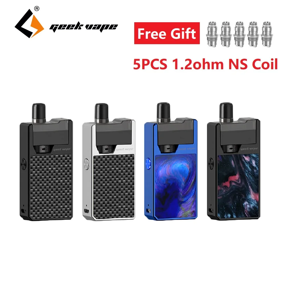 

GeekVape Frenzy Pod Kit 950mAh Built-in Battery E-cig Vape Kit Magnetic Connection Design Pod Kit w/ Free 5pcs NS Coil VS Drag 2