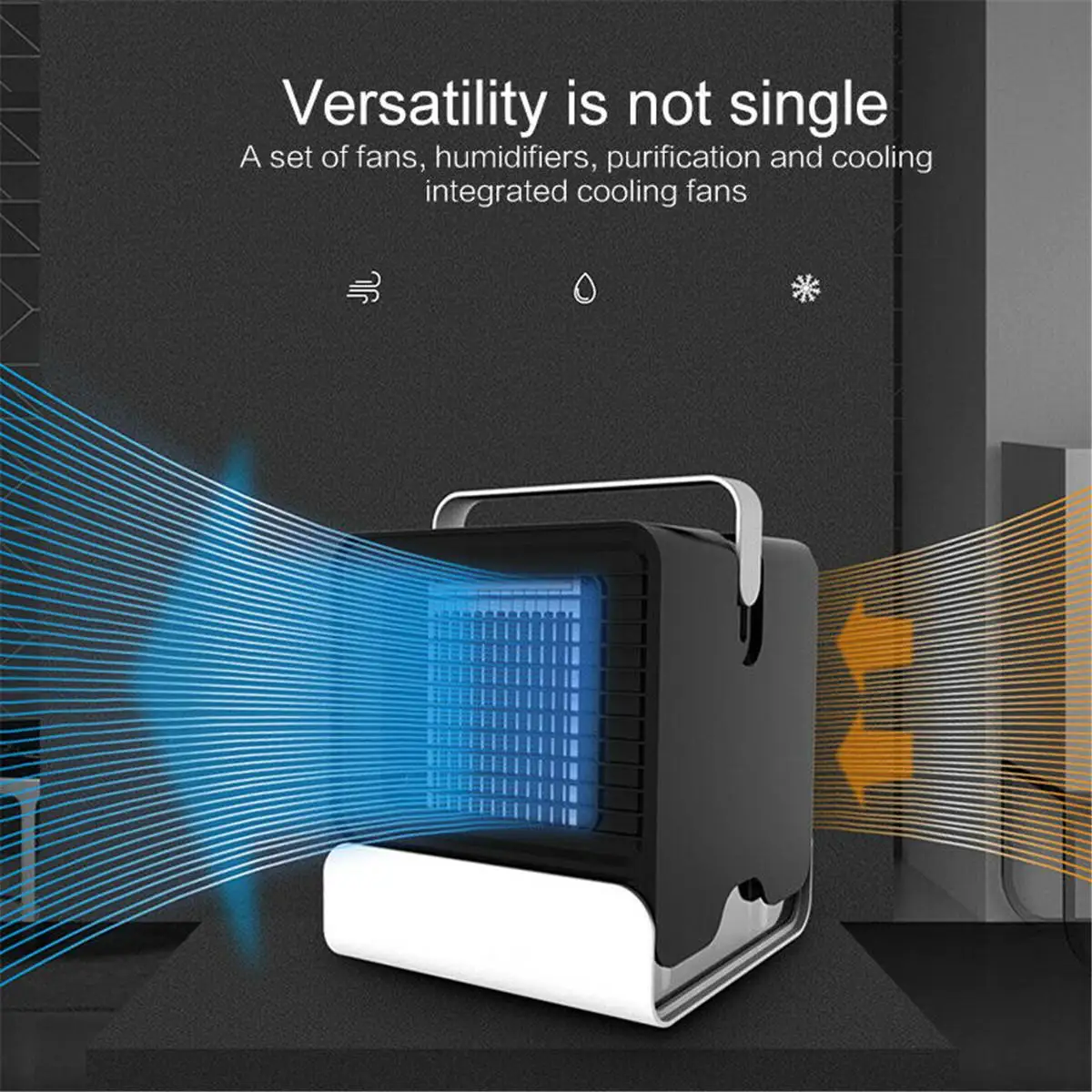 

USB Mini Portable Air Conditioner Humidifier Purifier Desktop Air Cooling Fan Air Cooler Fan for Office Home with Night light