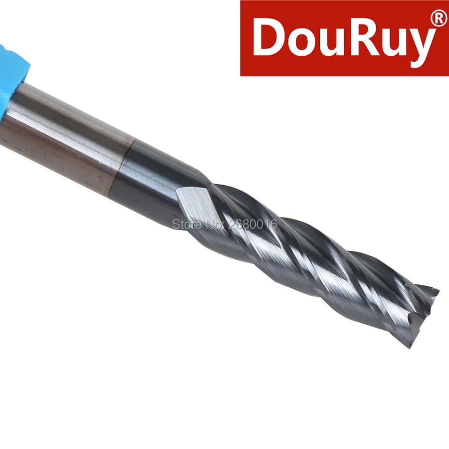 

DouRuy 10PCS 4 flutes HRC55 Hardness Carbide coated flat square end mills carbide CNC Milling Cutter Tool for metal