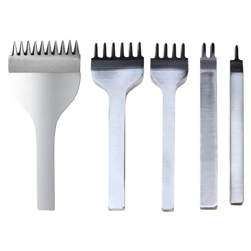 

3/4/5mm Leather Craft Tools Hole Punches for the Skin Leather Belt Stitching Punch Tool 1+2+4+6 Prong Hand Leathercraft Tools