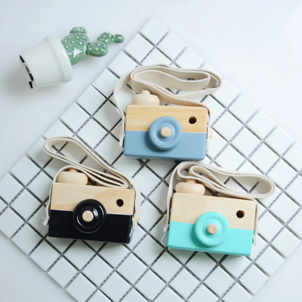 

Cute Nordic Hanging Wooden Camera Toys For Baby Kids Room Decor Furnishing Articles Children Christmas Gifts Wooden Toy