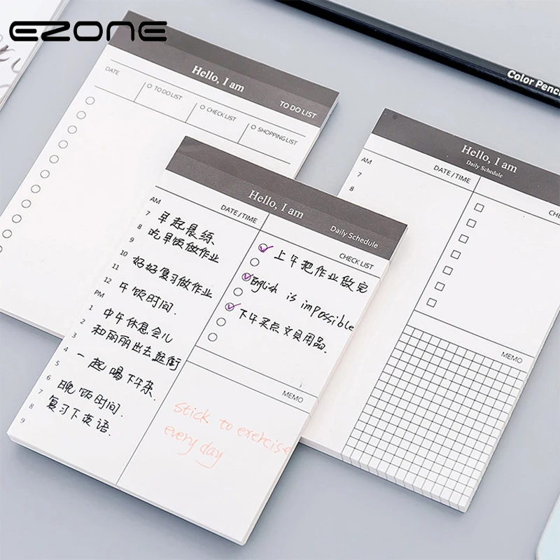 EZONE планировщик, планшет для записей дизайн сообщения/Список дел/Расписание/контрольный список Стильный блокнот-органайзер школьные