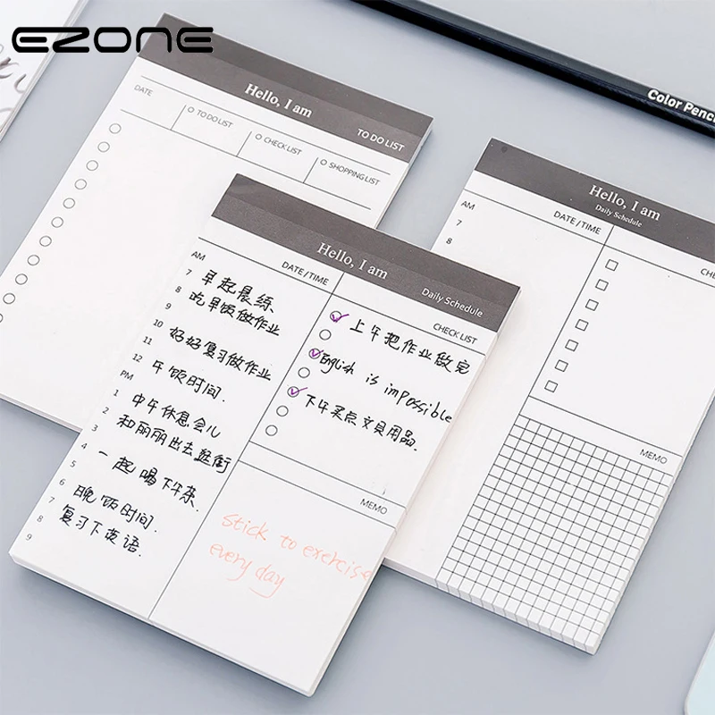 

EZONE Planner Memo Pad Design Of Message/To Do List/Schedule/Check List Style Notebook Organizer Notepad School office Supply