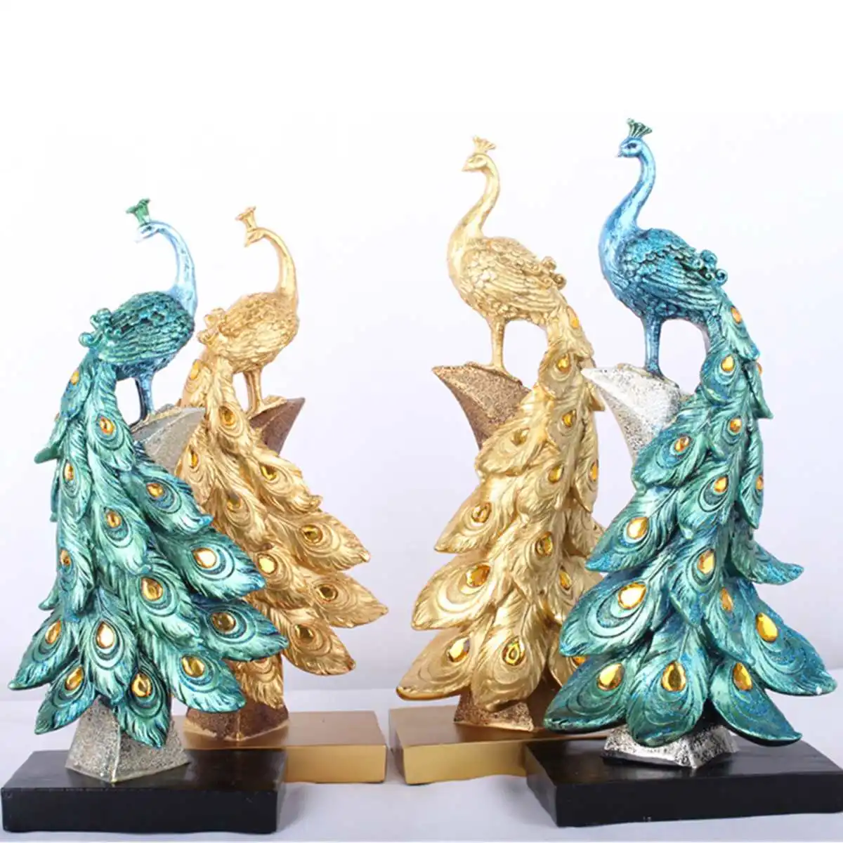 

Exotic Peacock Resin Decoration Crafts Desktop Ornament Decorations Figurine Miniatures Statue Sculpture Home Decor