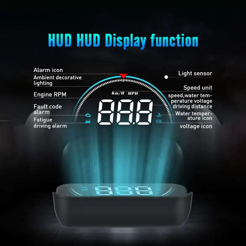 3 5 дюймовый универсальный автомобильный дисплей Hud Obd Ii Obd2 Mph/км/ч предупреждающий