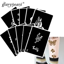 10 шт./компл. для нанесения хны и тату трафарет винограда узор Рисование пастой леди боди-арт тату трафарет пикантный товар Водонепроницаемый HN#09