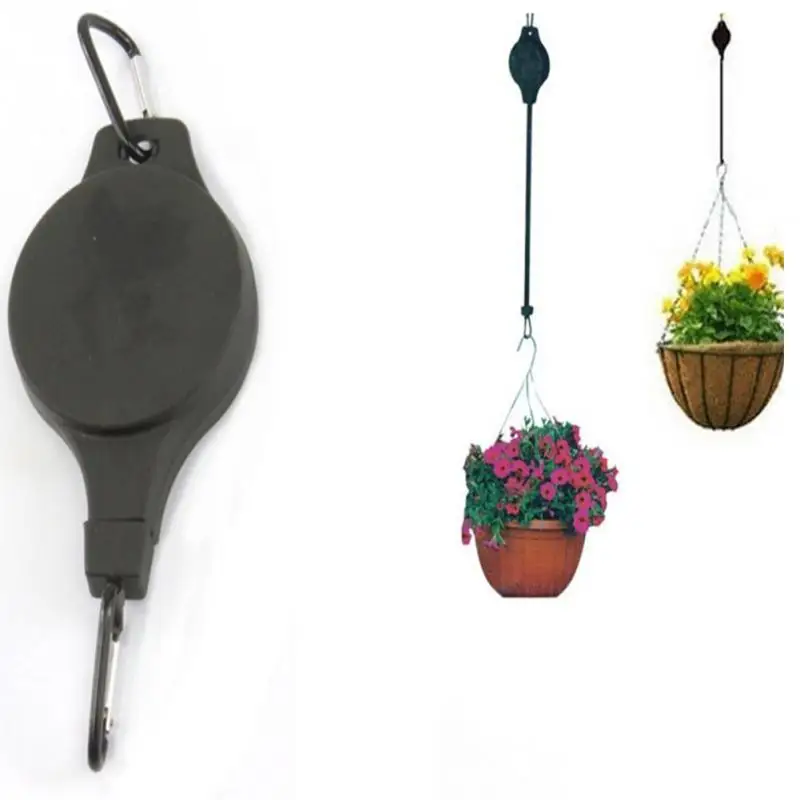 

Fashion Useful 1Pcs New Retractable Basket Hanging Hook Pull Down Hanger Pulley Garden Plant Pot Drop Shipping #1027