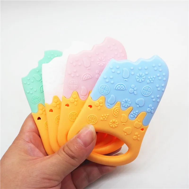 

Chenkai 10pcs Silicone Ice Cream Teether DIY Cartoon Baby Pacifier Dummy Chewing Sensory Montessori Teething Toy Accessories