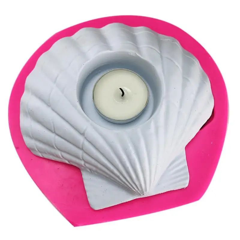 

3D Shell Shaped Cake Silicone Mould Gypsum Candlestick Mold DIY Handmade Flower Pot Mould Home Desktop Decoration Candle Holder