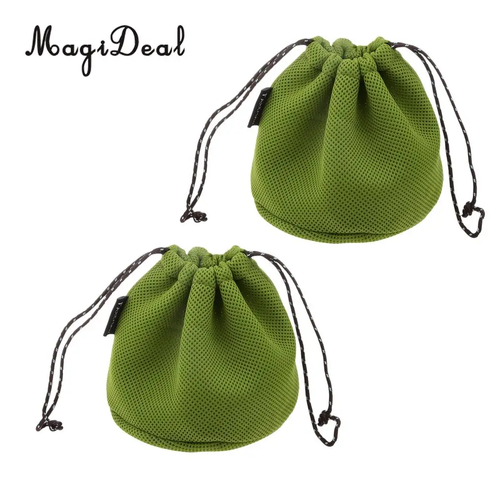 

2pcs Drawstring Storage Bag Thicken 3D Mesh Cloth Pouch for Outdoor Camping Hiking Cookware Tableware Plates Dishes Pots Kettle
