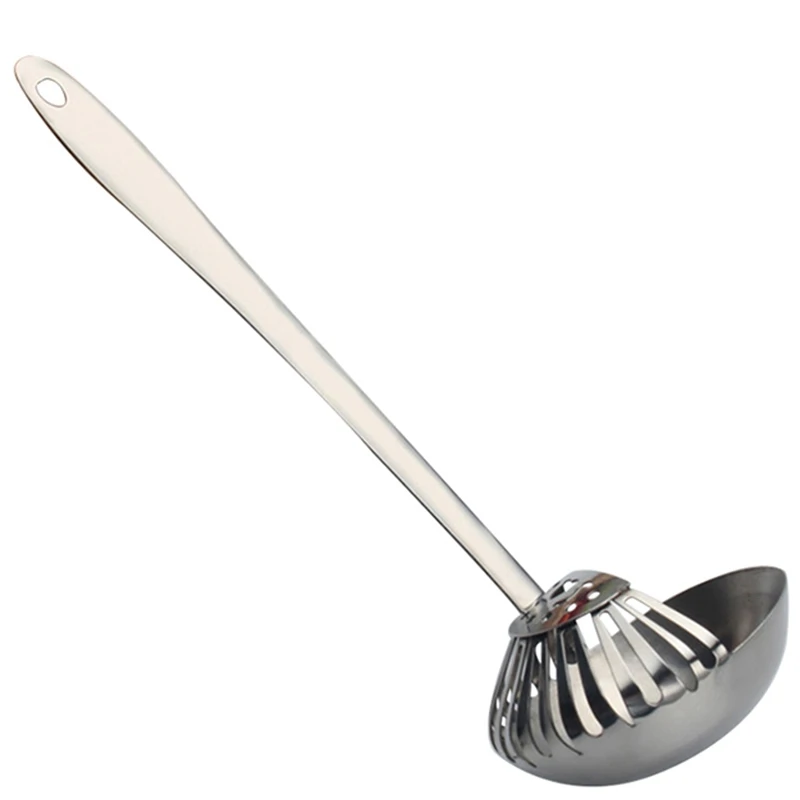 

Professional 2 In 1 Soup Kitchen Pan Hot Pot Spoon Ladle Colander With Filter Strainer