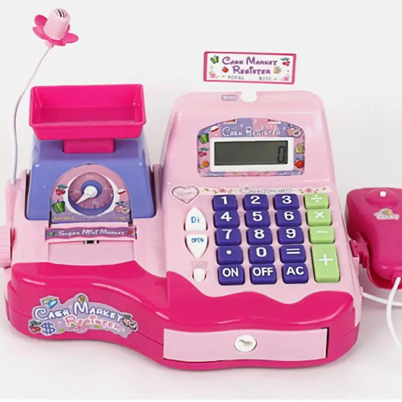 

House Playing Toy Simulated Scanning Scale Electric Toy Supermarket Cash Register Toy Electric Toy Set (Without Battery)