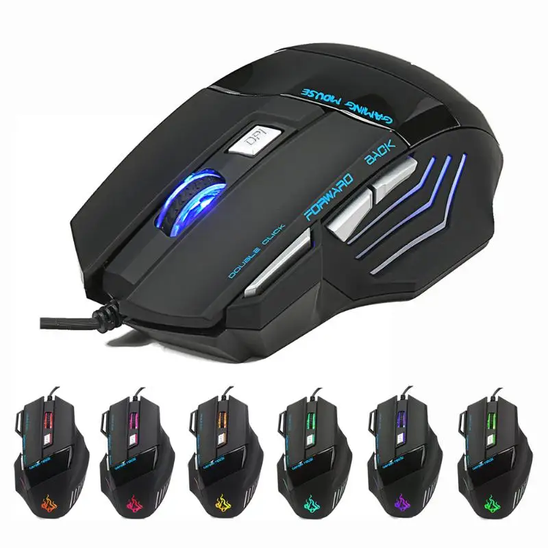 Проводная USB игровая мышь 7 клавиш профессиональная компьютерная для ноутбука