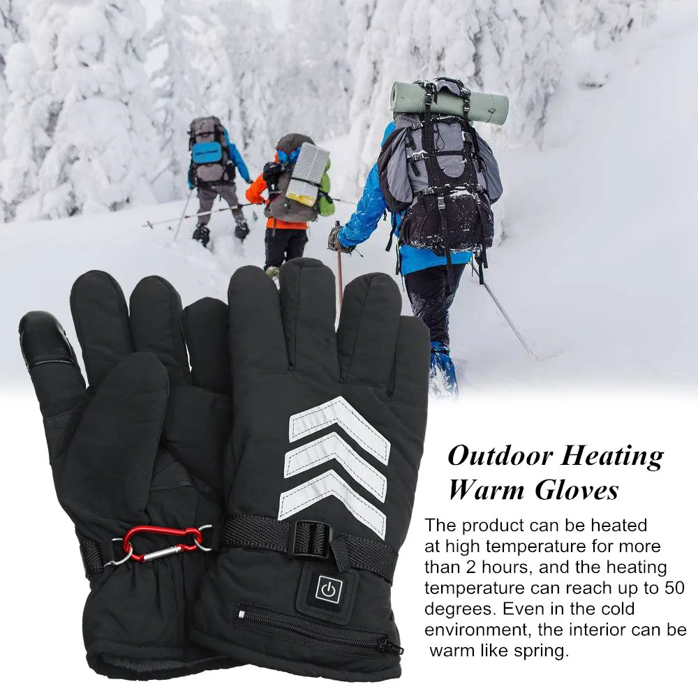 

Warm Electric Heating Gloves Windproof Waterproof Temp Ajustment Motorcycle Electric Heating Reflective Winter Gloves