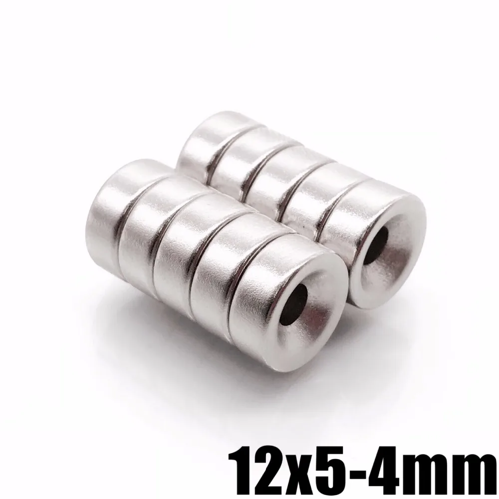 500 шт. супер сильные Круглые неодимовые кольцо с потайной головкой магниты 12mm x 5 мм отверстие: 4 мм редкоземельный магнит N35 12*5 м-4