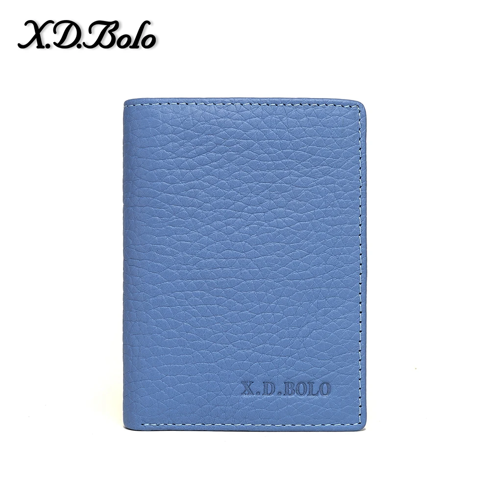 

X.D.BOLO Genuine Leather Women Wallet Credit Card Holder Mini Slim Wallets card & id holders women business credit card holder