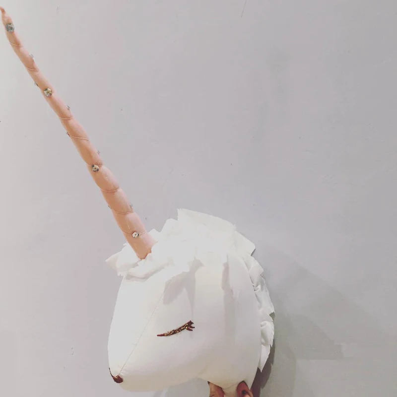 JX-LCLYL 250*200*550 мм 3D милое настенное крепление Единорог голова висячая дверь стены искусства детской комнаты декор