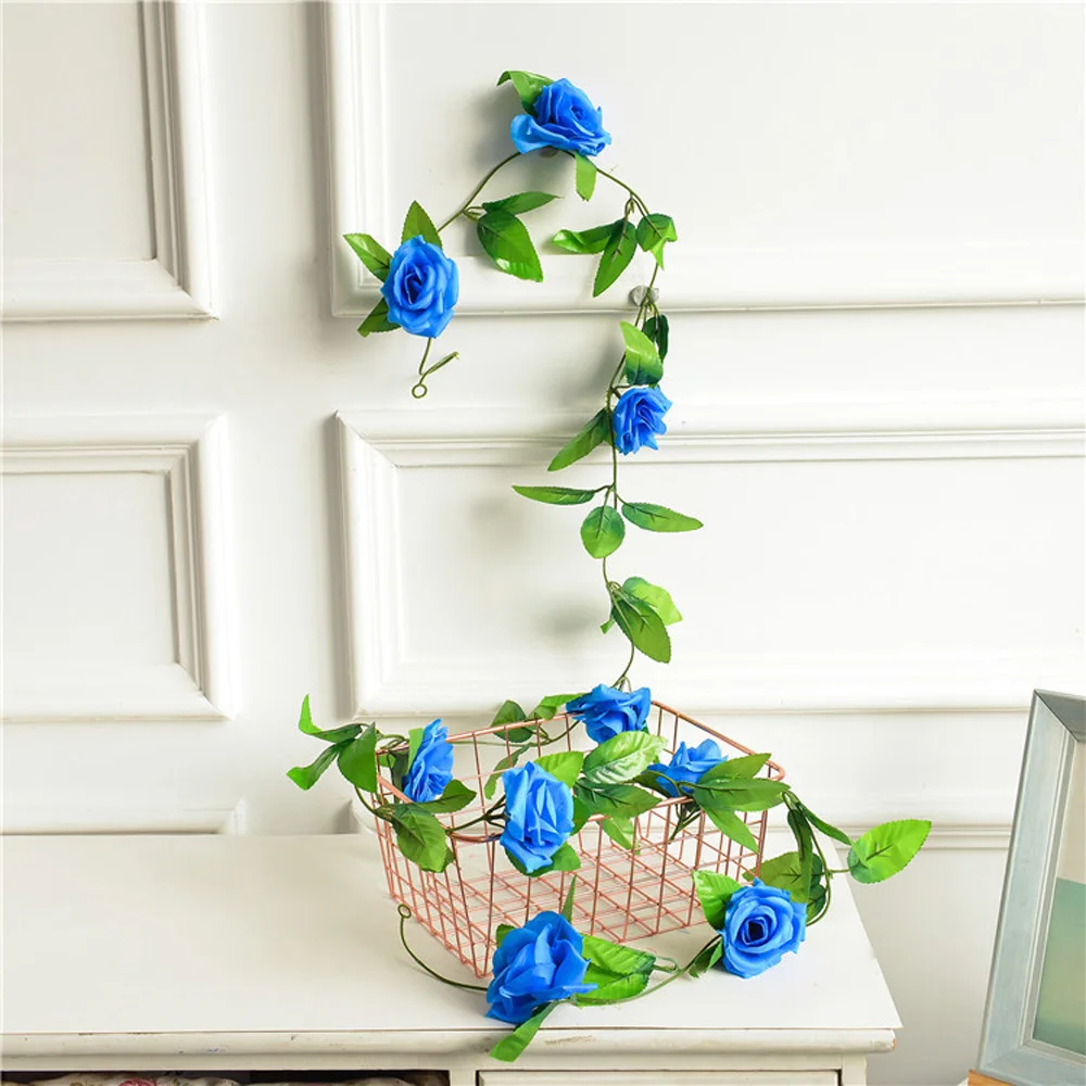 

Fake Silk Rose Flower Ivy Vine Hanging Garland Wedding Home Decor Ornament Use