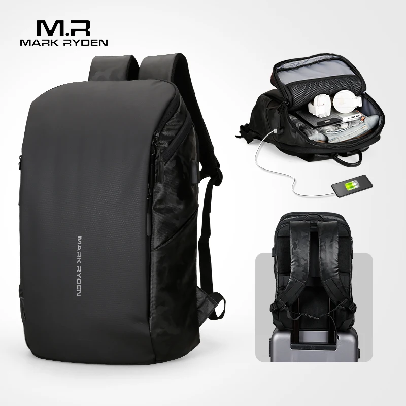 

Steven USB Recharging Man Backpack Large Capacity Fit 15.6inch Laptop Male Bag Boy Travel Mochila