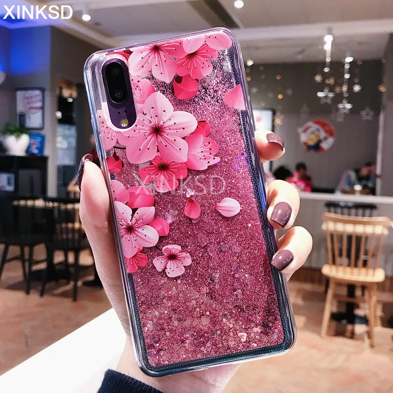 

Liquid Quicksand Glitter Case For On Honor 8X 8C 10 9 7C 7A Pro For huawei Mate 20 P20 10 lite Pro Nova 4 3 Flamingo Phone Case