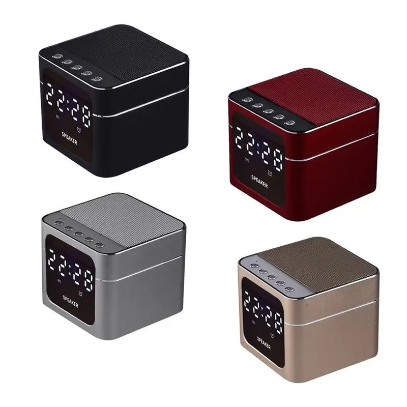 

Q5 Wireless Bluetooth Speaker High-end Metal Aluminum Alloy With Alarm Clock Card Insert Speaker Fashion Fidelity Music Clock Sp