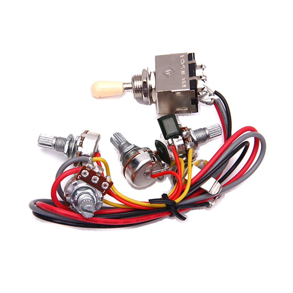 

Guitar Circuit Wiring 3 Box Toggle Pickup Selector 2V/2T/1J 2-500K Pots For LP Electric Guitar