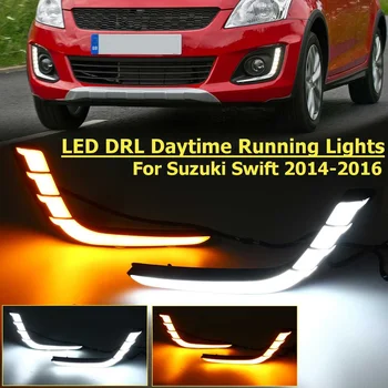 

For Suzuki Swift 2014 2015 2016 Yellow Turning Signal Style Relay Waterproof Abs Case Car Drl 12V Led Daytime Running Light
