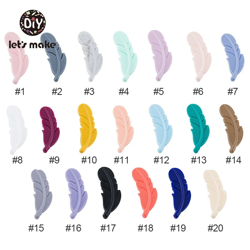 

Let's Make 20pcs Silicone Feather Baby Teethers Teething Nursing Pacifier Clip Accessories BPA Free Food Grade Teether For Teeth