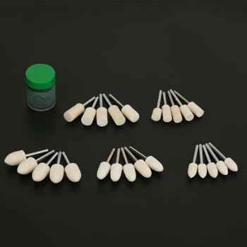 

25pcs 3mm Round Shank Handle Cylindrical Wool Grinding Polishing Head Buffing Wheel with Grease Wholesale