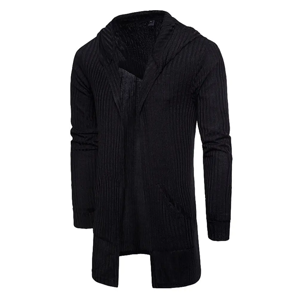 Suéter Cardigan hombres 2018 hombre marca Casual suéteres hombres con capucha sólida bolsillos suéter de los hombres de talla grande XXXL