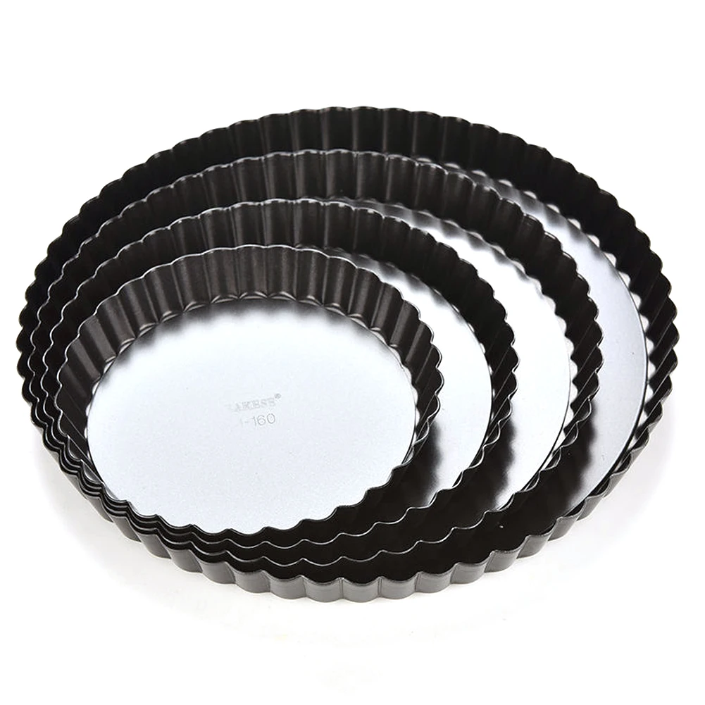 

Non-Stick Fluted Flan Tin, Pie Cake Pan, 8/10/11 Inch Quiche Tart Baking Pastry Mold Tin Removable Loose Bottom (8 Inch)