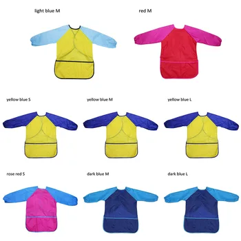 

Art Aprons Birthday Gift Learning Education Interesting Toys Portable Long Sleeve Kids Children Smock Waterproof Painting Apron