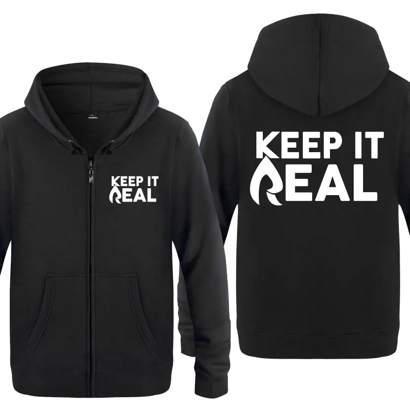 Keep It Real Novelty Creative Hoodies Men 2018 Men's Fleece Zipper
