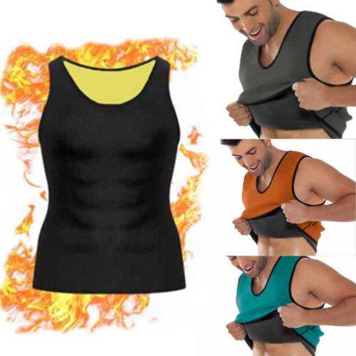 Mens Slimming Vest Sport Ultra Sweat Neoprene Gym Fitness Waist Training Vest with Zipper Men Weight Loss Running Vest