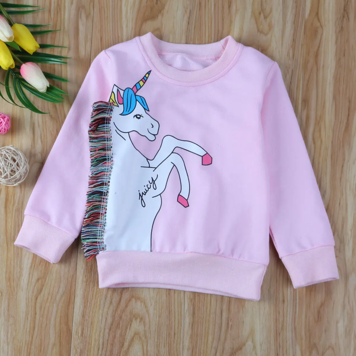Pudcoco/свитера для девочек; свитер с единорогом для маленьких девочек; футболка; весенняя одежда; свитер; От 1 до 7 лет
