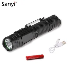 Sanyi USB Перезаряжаемый Фонарик XML L2 светодиодный тактический фонарь 5 режимов 18650 фонарь для ночной рыбалки аварийный для домашнего использования