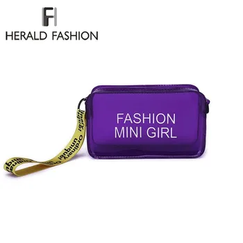 

Hrald Fashion Women Transparent Bag Clear PVC Jelly Messenger Flap Bag Wide Strap Female Shoulder Bag Ladies' Crossbody Bag Sac