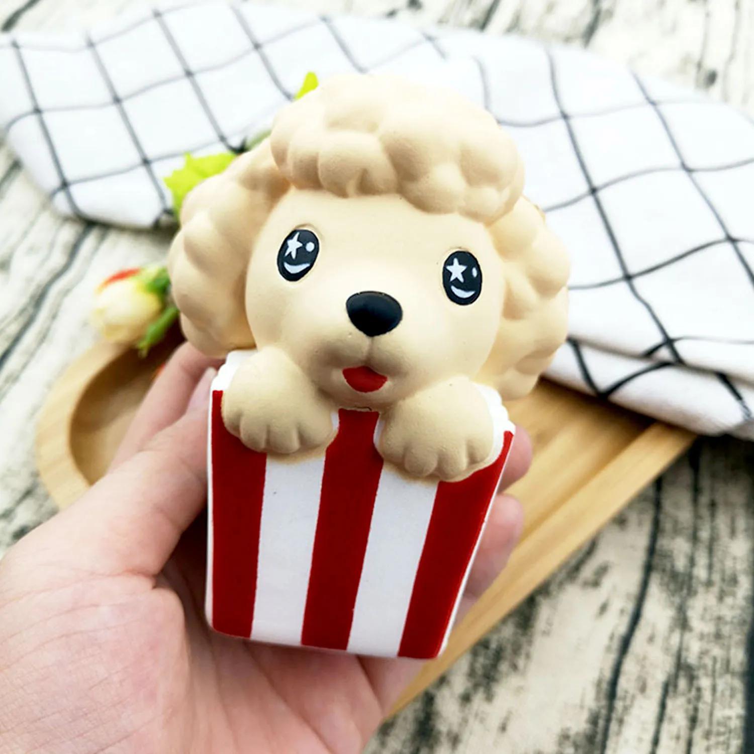 

Besegad Slow Rising Squishy Popcorn Dog Squishies Poodle Puppy Stuffed Decompression Cartoon Aniamls Toys for Relieves Stress