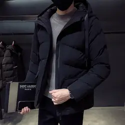 Мужские зимние куртки и зимняя новая стильная куртка мужская хлопковая куртка, фитнес, кепка утолщение сохранение тепла Корейская версия