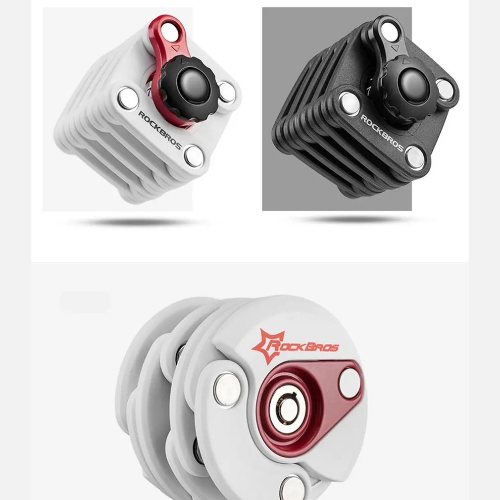 

ROCKBROS Mini Portable Foldable Bike Lock Strong Security Anti-theft Bicycle Lock Mountain Road Bike Lock