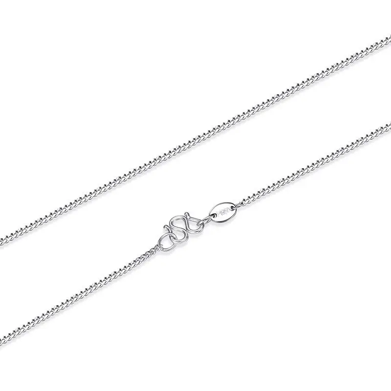 

Solid Platinum 950 Bling Curb Link Chain Necklace 45cm Length 3.12g