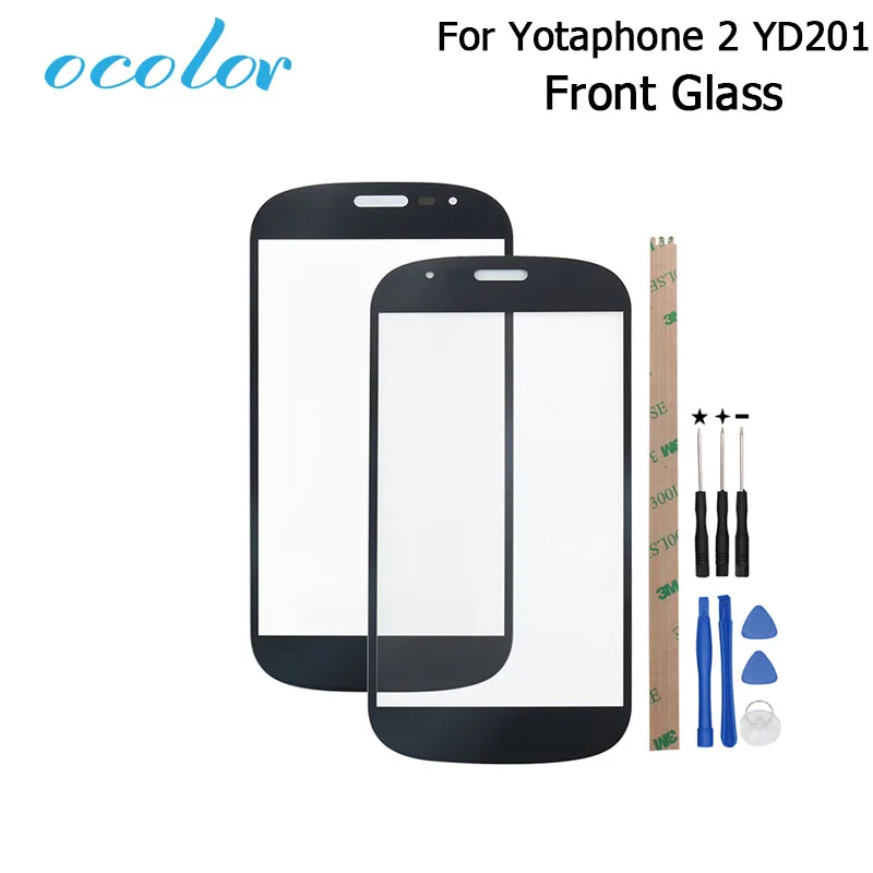 

ocolor For Yotaphone 2 YD201 Front Glass Outer Touch Digitizer Lens Glass For Yotaphone 2 YD201 Outer Screen Glass With Tools