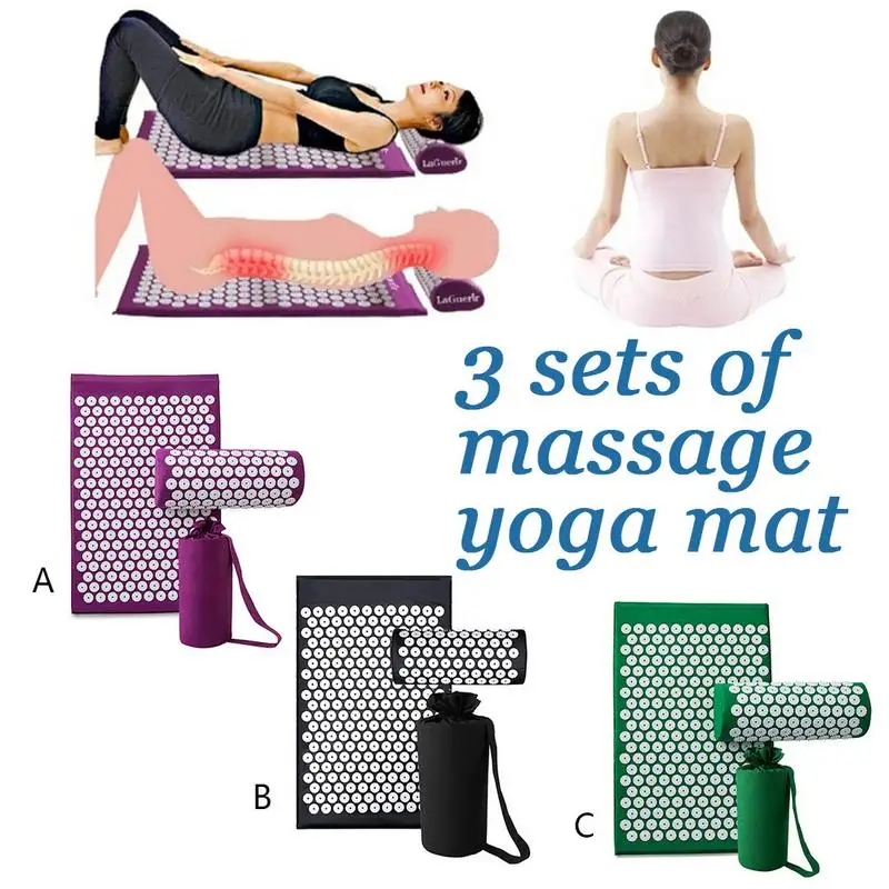 Yoga Mat Massage Mat Acupuncture Needle Massage Pad Set Head Pain Relief Muscle StressYoga Mats
