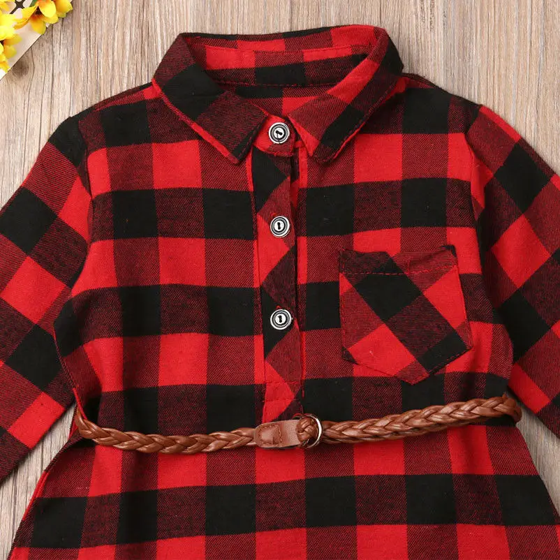 Newborn Toddler Baby Girls Dress Princess Dress Red Plaid Shirt Dress with Belt Outfits Baby Girls Dress Newborn Toddler Baby Girls Dress Princess Dress Red Plaid Shirt Dress with Belt Outfits Baby Girls Dress